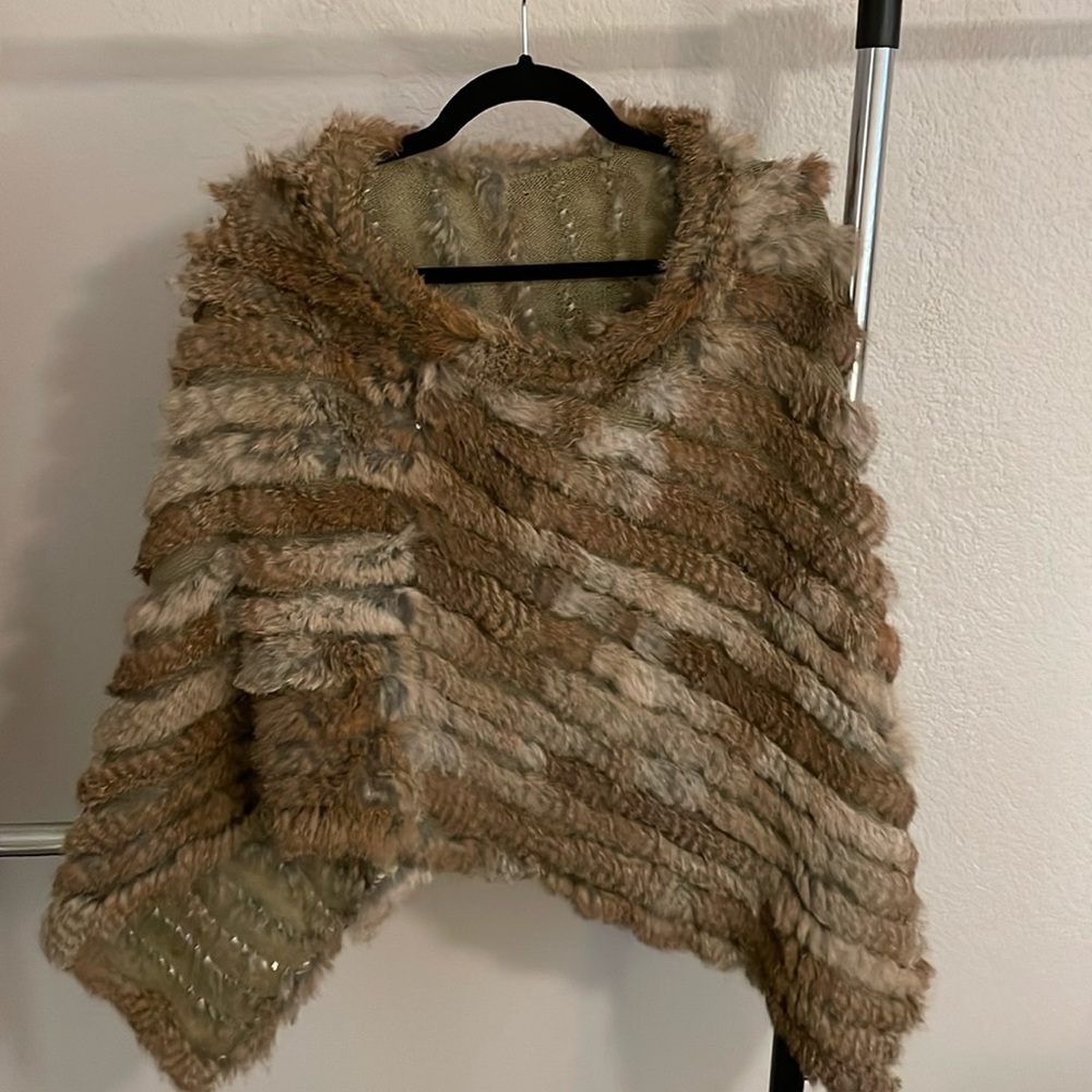 Rabbit fur poncho